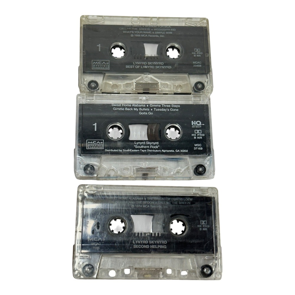 Lynyrd Skynyrd Cassette Tape Lot of 3 Second Helping Southern Rock Best Of